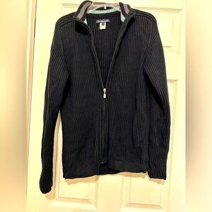 Ben Sherman mens Full Zip Navy Blue Cardigan Cotton Sweater Size M